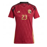 Camisa de Futebol Bélgica Arthur Vermeeren #23 Equipamento Principal Mulheres Europeu 2024 Manga Curta